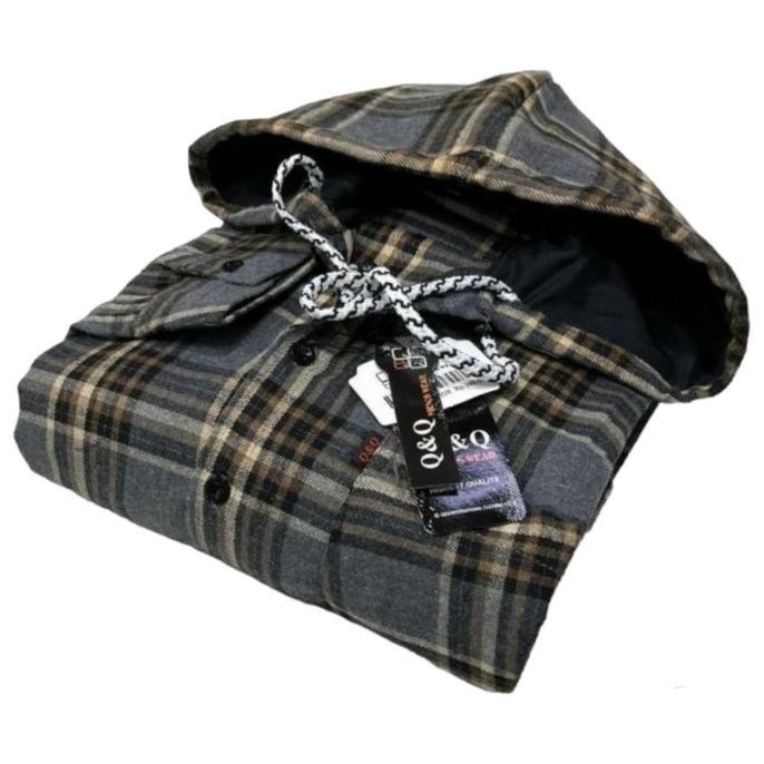 KEMEJA FLANEL HOODIE PRIA ATASAN PREMIUM BIG SIZE JUMBO XXL XXXL XXXXL