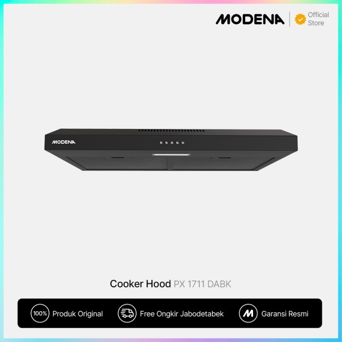 Modena Slim Hood PX 1711 DABK - Penyedot Asap Dapur Modern