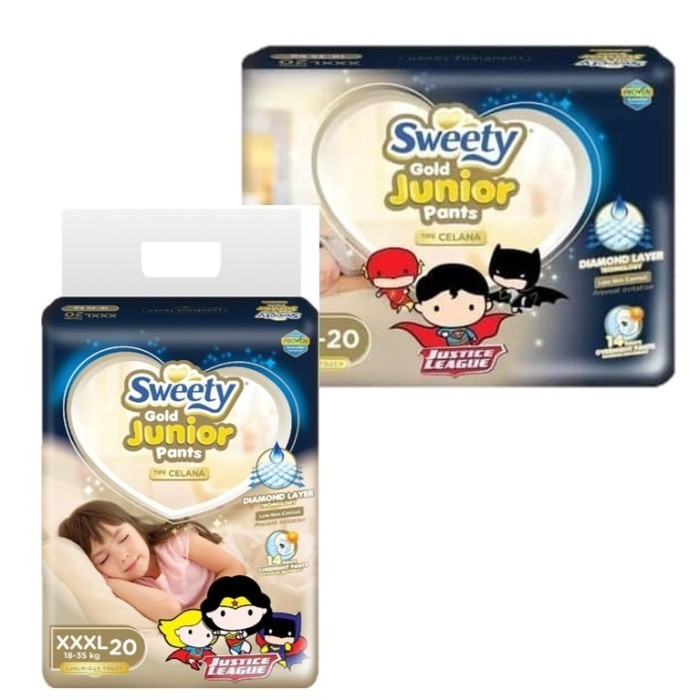 Popok Sweety Gold Junior. Tipe Celana. Ukuran Xxxl. Isi 20 Helai