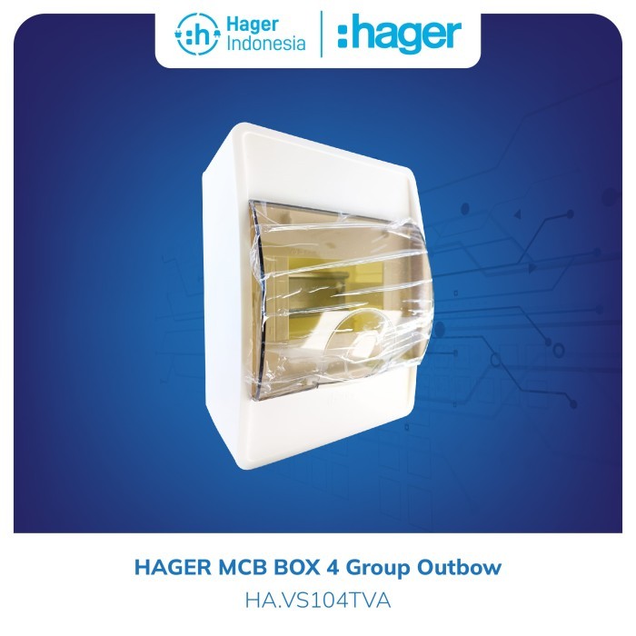 Hager Box Mcb 4 Group Outbow Transparant - Vs104Tva