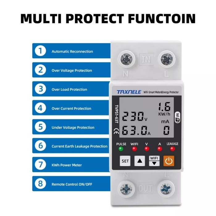 Smart Power/Kwh Meter Watt Meter Digital Wifi
