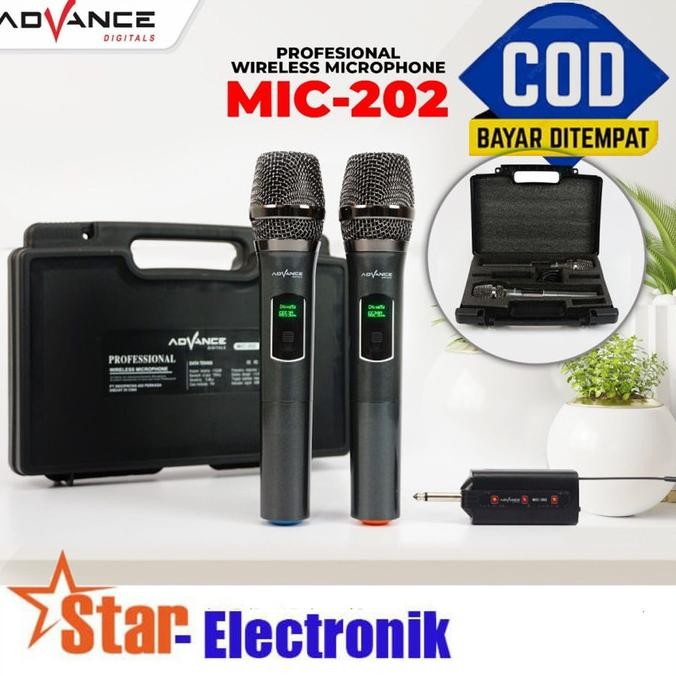Advance MIC-202 Profesional 2 Mic Wireless Microphone Karoke
