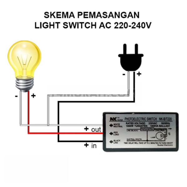 Saklar Photocell Sensor Cahaya Otomatis Ac 220V