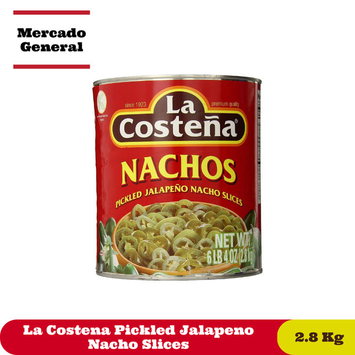 

La Costena Pickled Jalapeno Nacho Slices - 2.8Kg Can, Rp. 96/Gr Terlaris