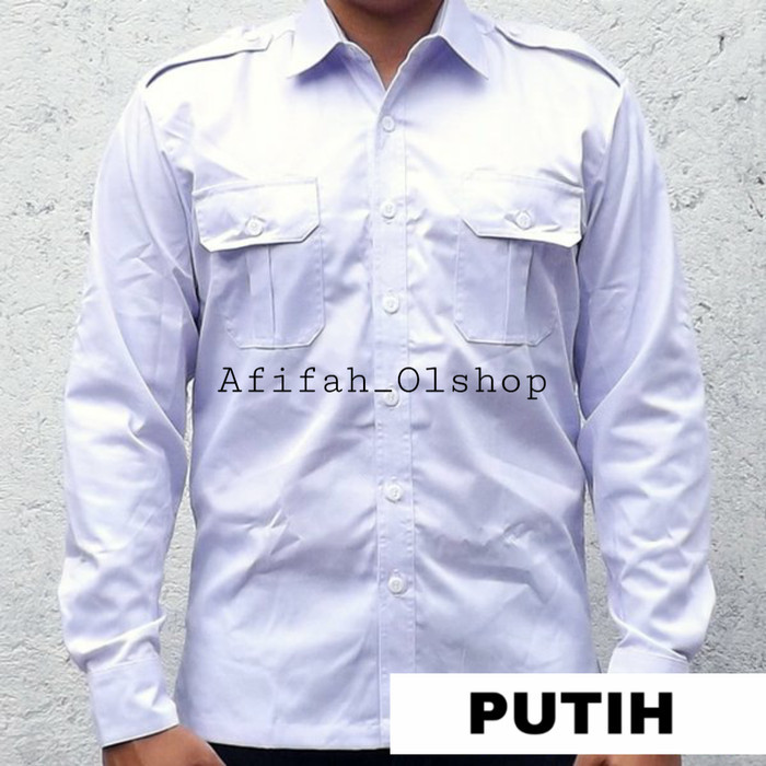 Kemeja seragam PDH PDL lengan panjang putih ENZINO SPORT