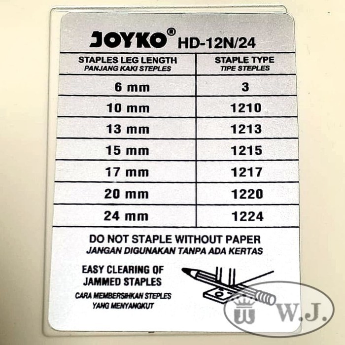 

Stapler/ Staples Joyko Hd 12N/24 Terbaru