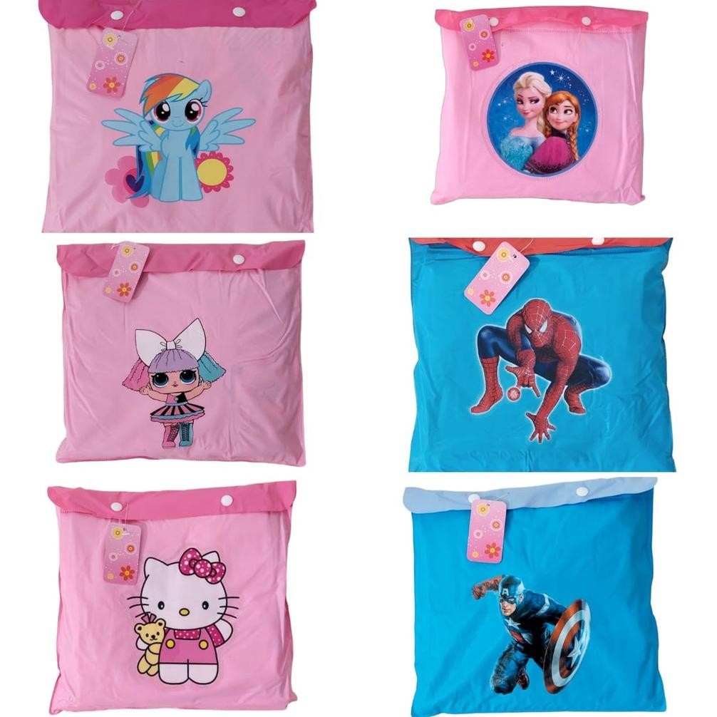 CR - JAS HUJAN SETELAN JAKET CELANA ANAK MOTIF KARAKTER KARTUN LUCU TERLARIS