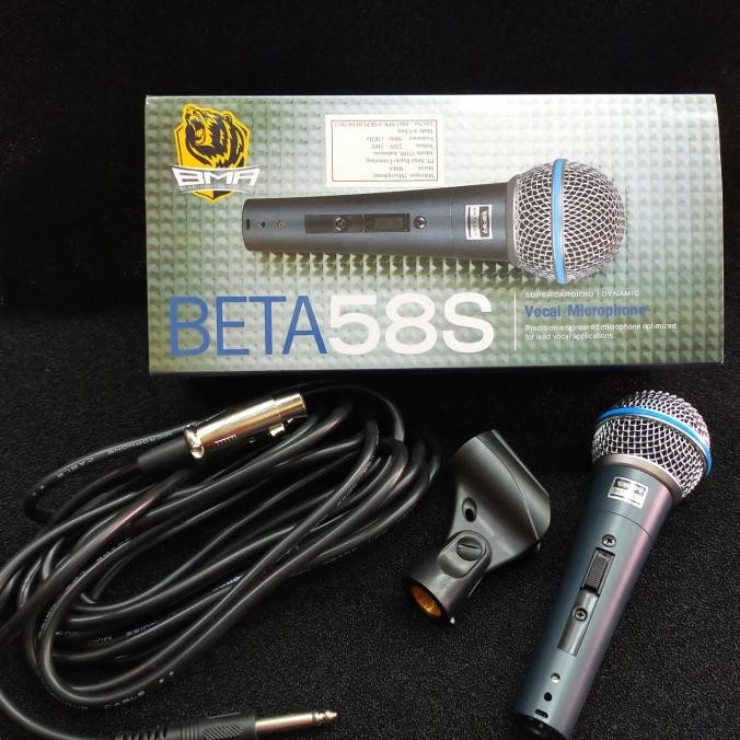 Microphone BMA Beta 58S Mic Kabel Vocal Beta 58 Microphone BMA ORI