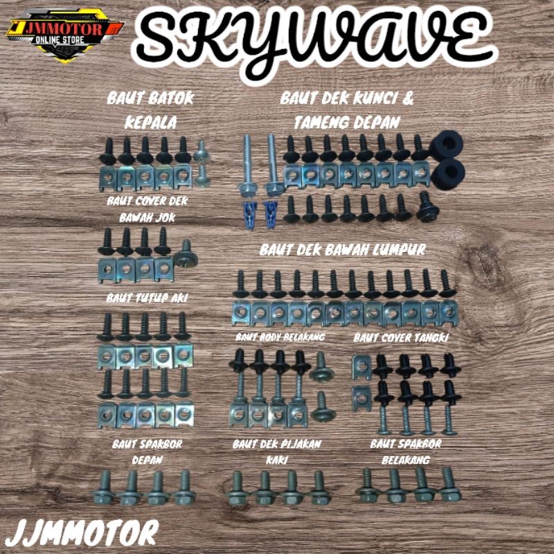 Baut Body Lengkap Suzuki Skywave Fullset / Baut Full Set Bodi Lengkap Suzuki Skywave