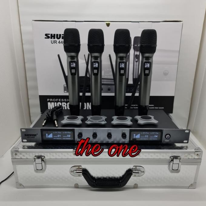 MIC WIRELESS SHURE X1 4 MIC PEGANG + KOPER