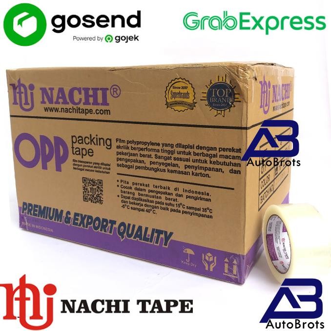 

TERLARIS - 1 Dus/72Roll Nachi Tape OPP Lakban Packing Transparan 2 Inch X 90Y