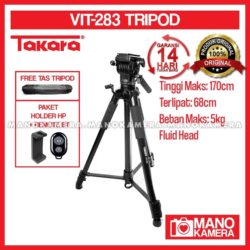 GIOR TAKARA VIT-283 FLUID HEAD VIDEO TRIPOD UNTUK KAMERA CAMCORDER DSLR
