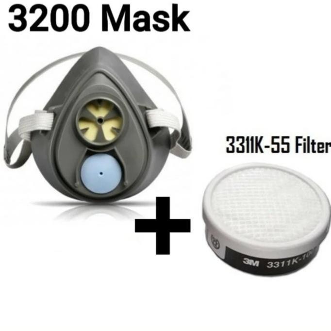 1 SET MASKER 3200 + FILTER 3311K-55 (3M ORIGINAL 100%) 2710T