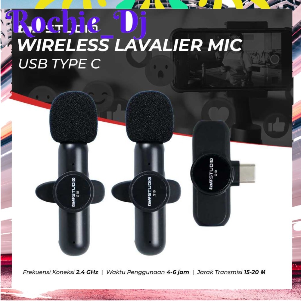 MIC WIRELESS | WIRELESS LAVALIER MICROPHONE VLOGGER MIKROFON 2 MIC 2.4GHZ - G10