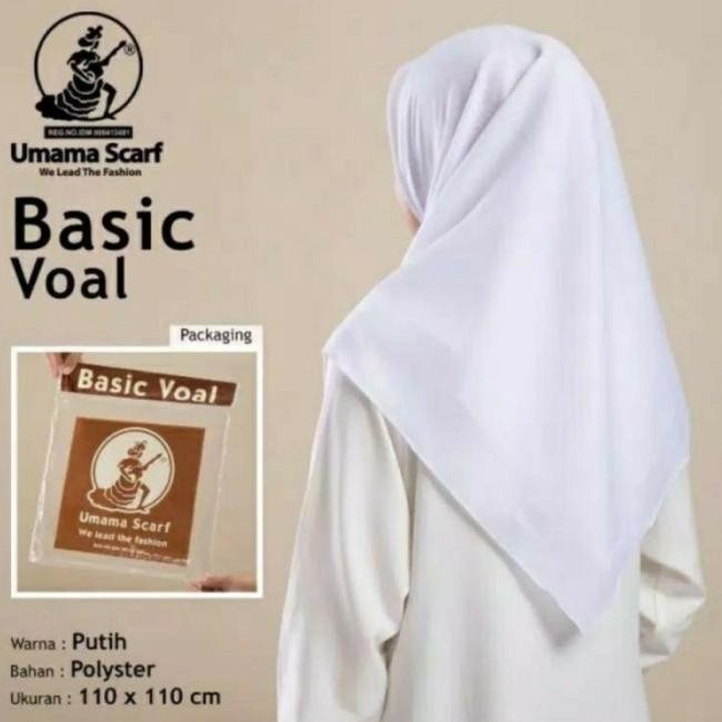 Jilbab Basic Voal Umama Warna Khusus Sekolah Umama Polos Hijab Sekolah Segi Empat  Umama Basic Voal 