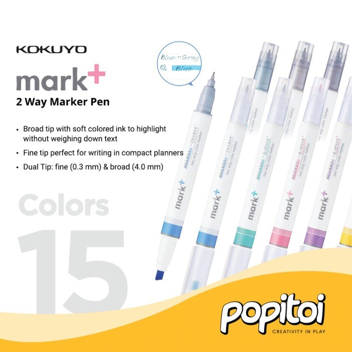 

Terlaris Kokuyo Mark+ TWO WAY Highlighter Marker Pen SALE