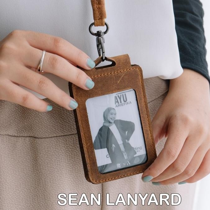 

Id card Name Tag landyard Kulit Sapi Asli Papan Nama Model Kalung