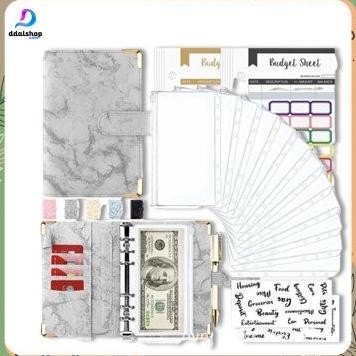 

TERBARU - Bugdgeting Binder A6 Organizer Uang Cash Budget Envelope Zipper Bahan