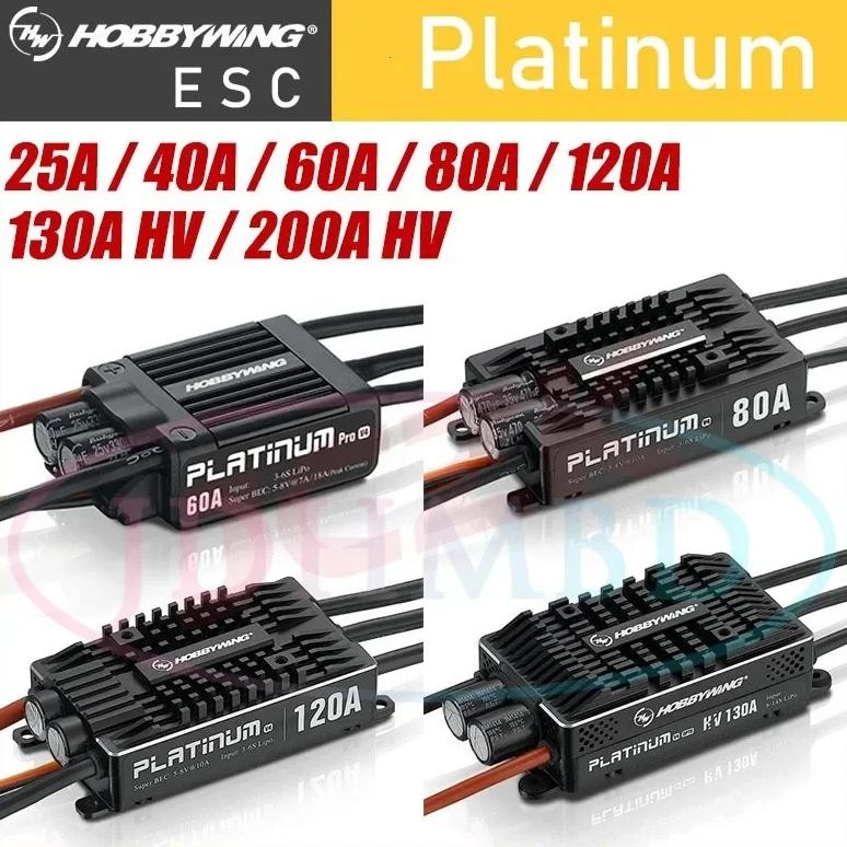 ORIGINAL HOBBYWING PLATINUM HV PRO 25A 40A 60A 80A 120A 130A 130A 150A 200A OPTO V4 V5 BRUSHLESS ESC
