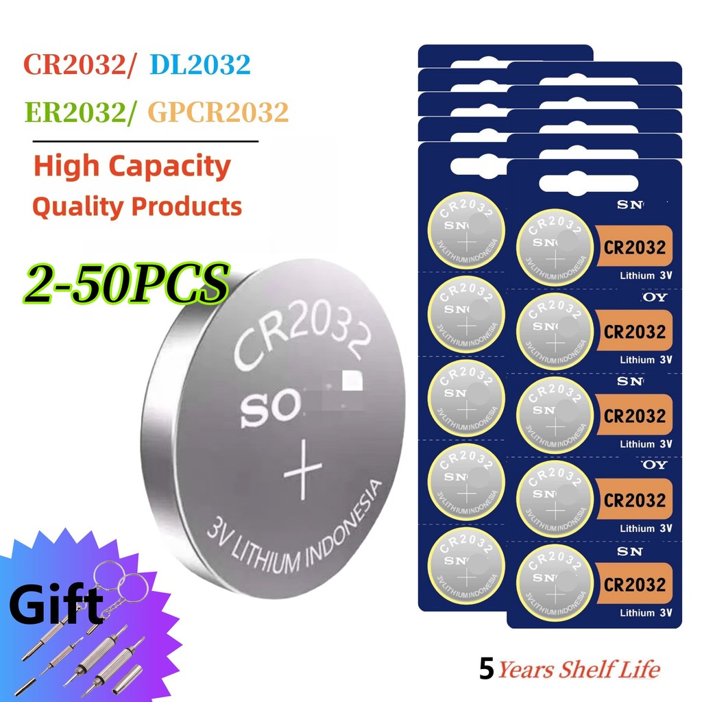 220mAh CR2032 3V Lithium Battery CR 2032 DL2032 ECR2032 For