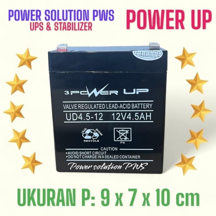 Baru Battery Power Up 12V 4.5Ah Baterai Ups 12V 4 5Ah Aki Ups 12V 4 Koma 5