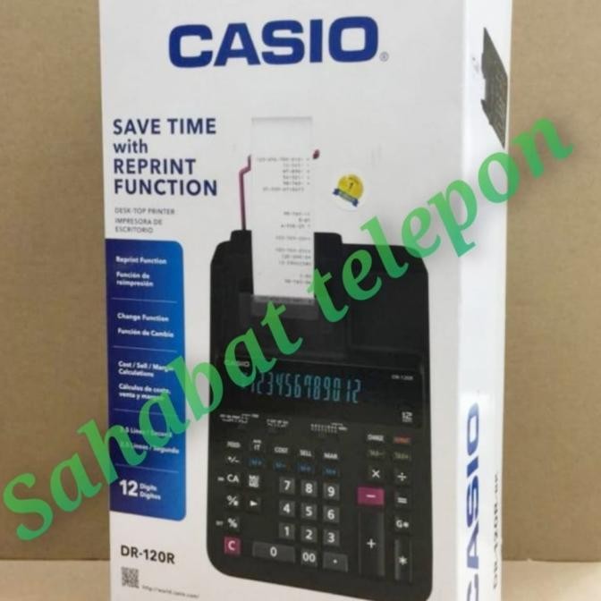 

Kalkulator Save Time with Reprint Function CASIO DR-120R-BK