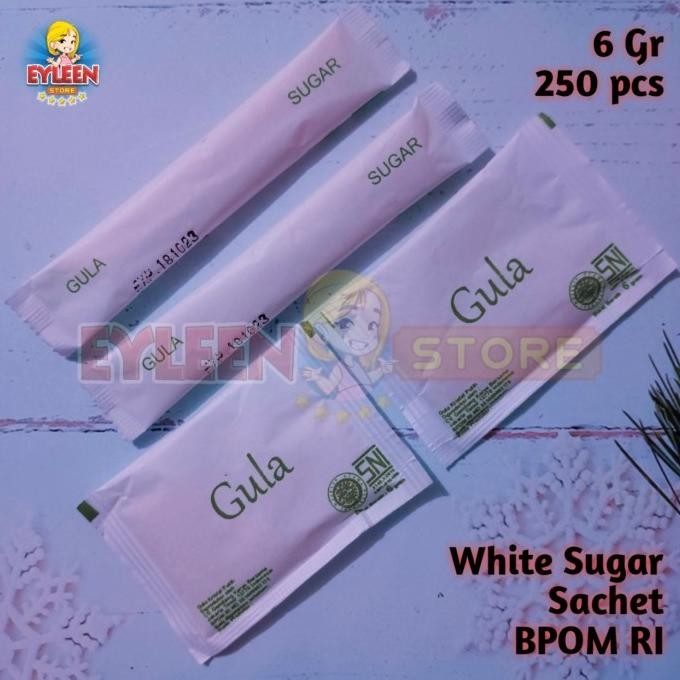 

White Sugar Sachet / Gula Putih Sachet isi 250 pcs ( Kotak / Batang )