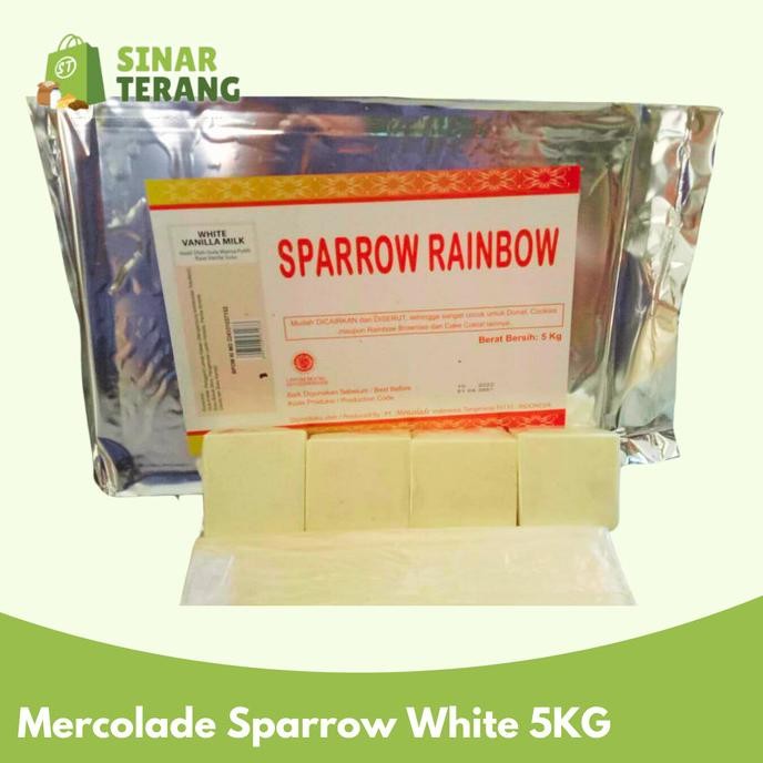 

Coklat MERCOLADE SPARROW WHITE / VANILLA MILK 5KG RAINBOW PUTIH