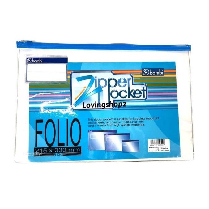 

Baru Zipper Pocket Bambi Ukuran Folio /F4