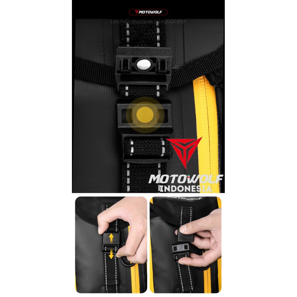 Tas Pinggang Paha Motowolf Waterproof Pvc 0708
