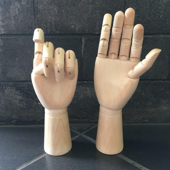 

Manekin Tangan Kayu 12 inch 30 cm / wood hand mannequin art manekin lu