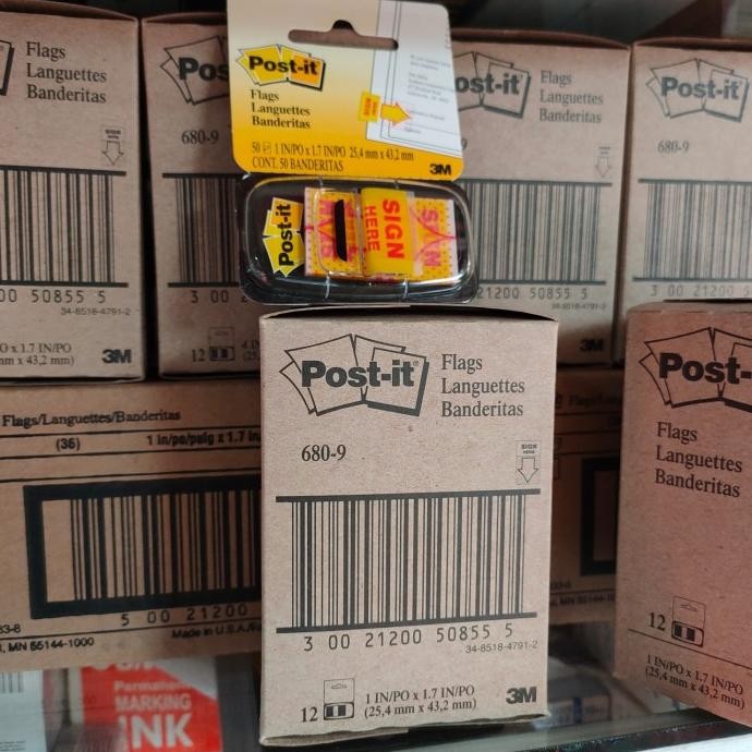 

BEBAS ONGKIR - post it sign here 3m (680-9) Original Harga satu dus isi 12 Pad