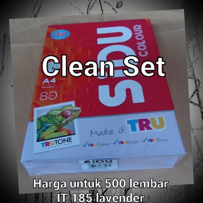 

NEW kertas hvs warna sinar dunia A4 80 gram IT 185 Lavender