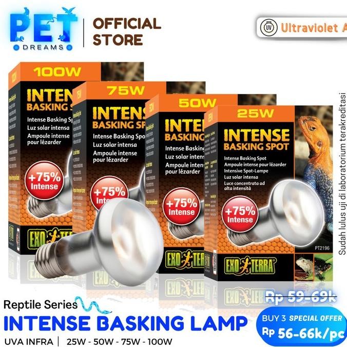 PROMO LAMPU UVA EXOTERRA BASKING INTENSE REPTIL SULCATA TORTO IGUANNA