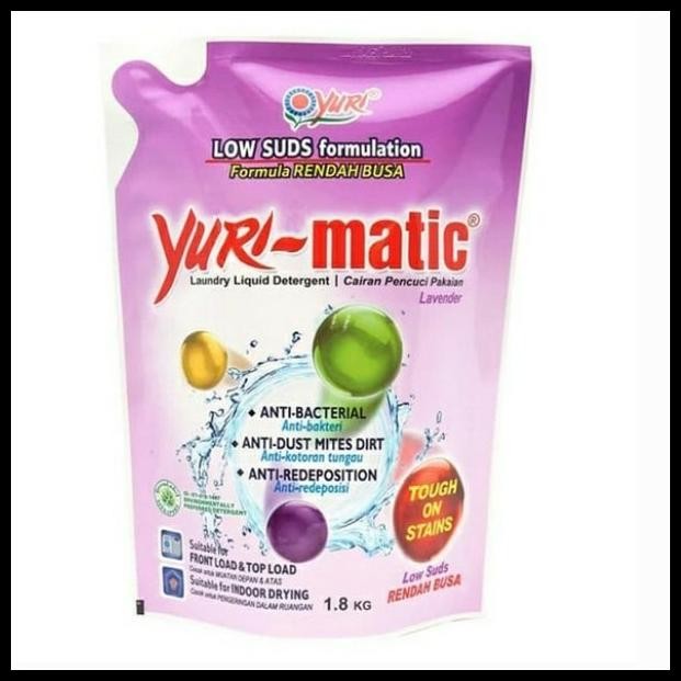 

Yuri Matic Yurimatic Liquid Detergent Lavender Rendah Busa 1.8 L