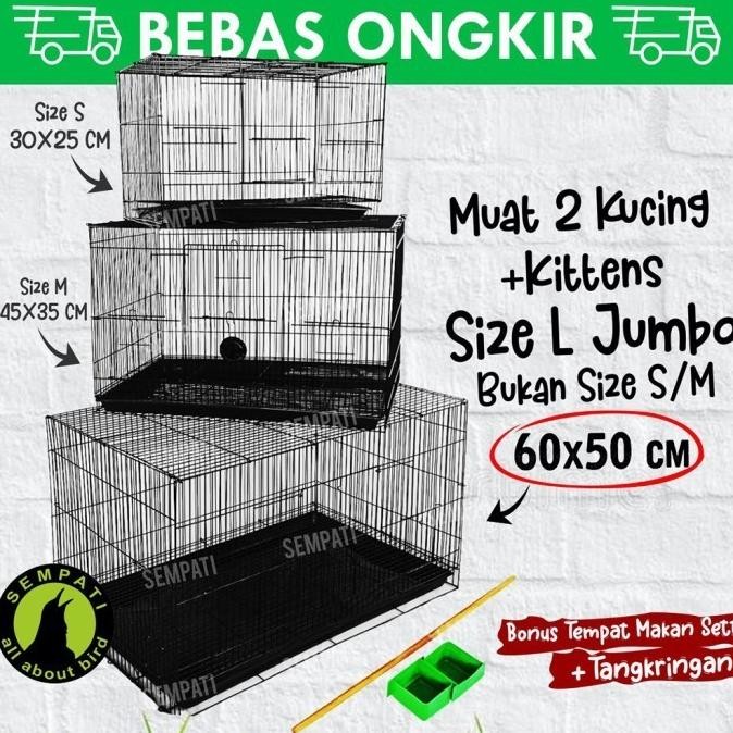 KANDANG KUCING BESI LIPAT SIZE L LARGE JUMBO KANDANG HEWAN KITTEN KDLA