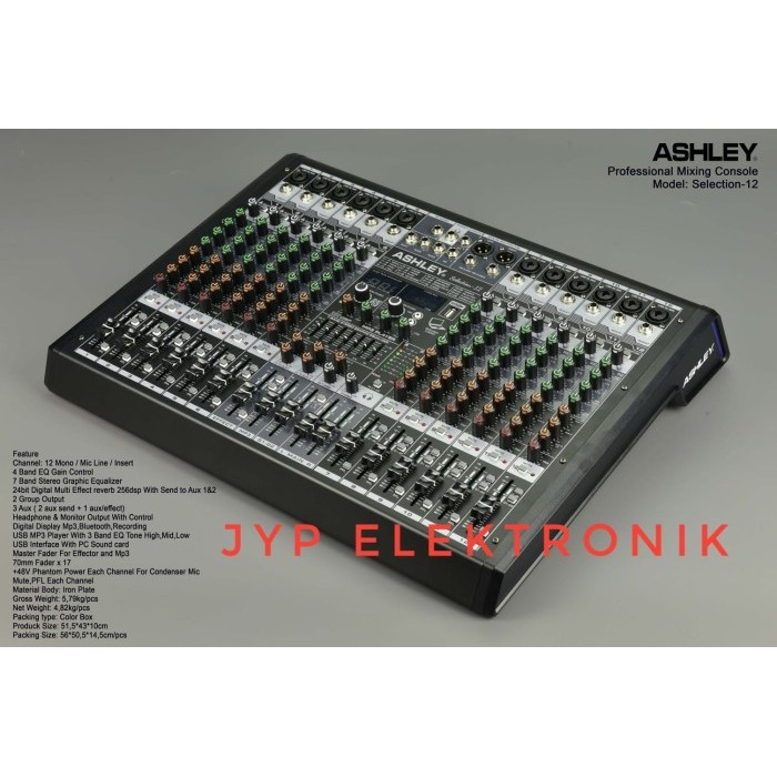 Promo Mixer Ashley Selection 12 Original Ashley Bluetooth.Recording.3 Aux