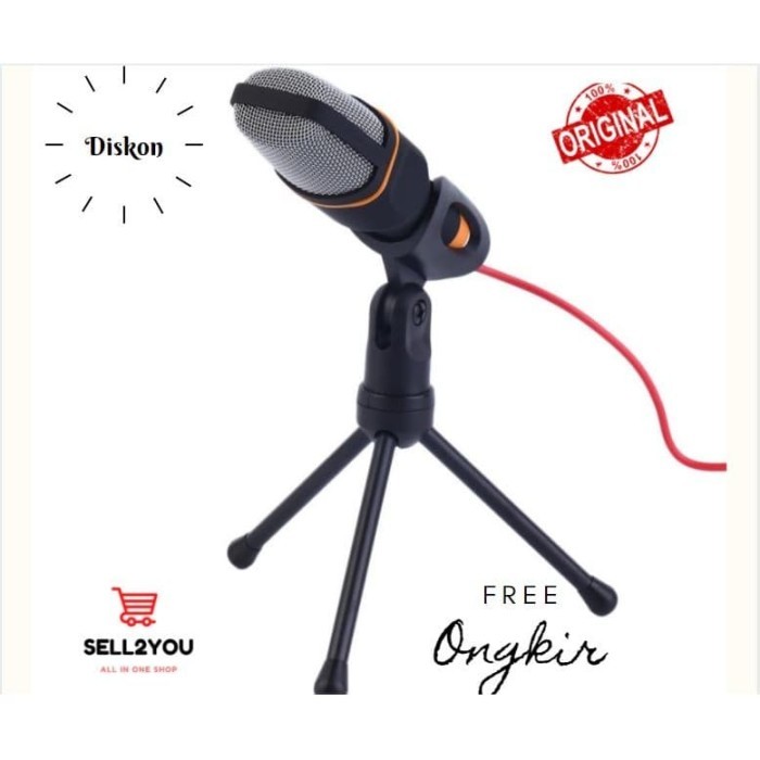 Ready Stock Mikrofon Kondenser Studio Dengan Stand Microphone Condenser Mic
