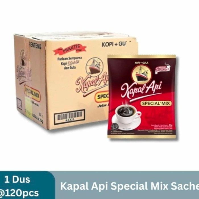 

Kopi Kapal Api Special Mix 23Gr 1 Dus Isi 120S