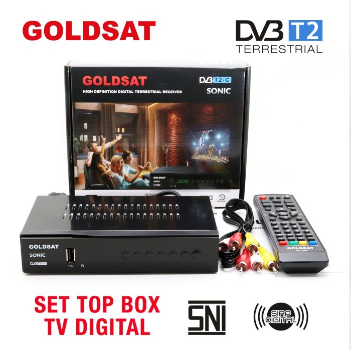 Set Top Box TV Digital GOLDSAT SONIC DVB-T2 STB Terrestrial