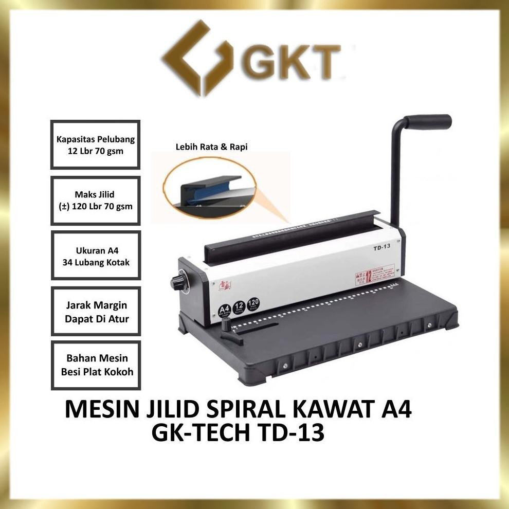 

Mesin Jilid Spiral Kawat A4 GKT TD-13 , Mesin Jilid Spiral Plastik RS-13 A , RS-13 B (BAHAN MESIN LOGAM BESI)