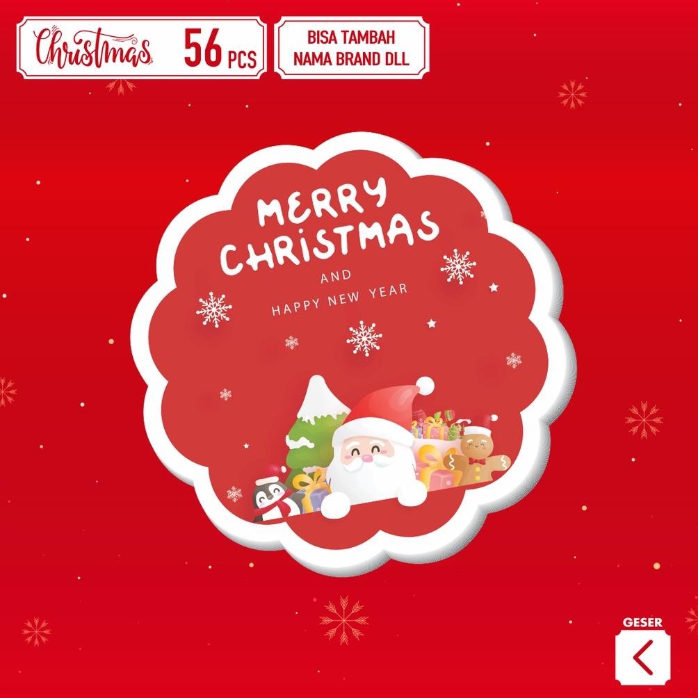 

Stiker Toples Kue Kering Tema Natal / Christmas (Isi 56 Stiker) Design Keren Lucu2 2