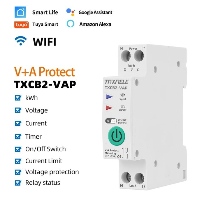 TERPERCAYA Smart Power/kWh Meter Watt Meter Digital WiFi