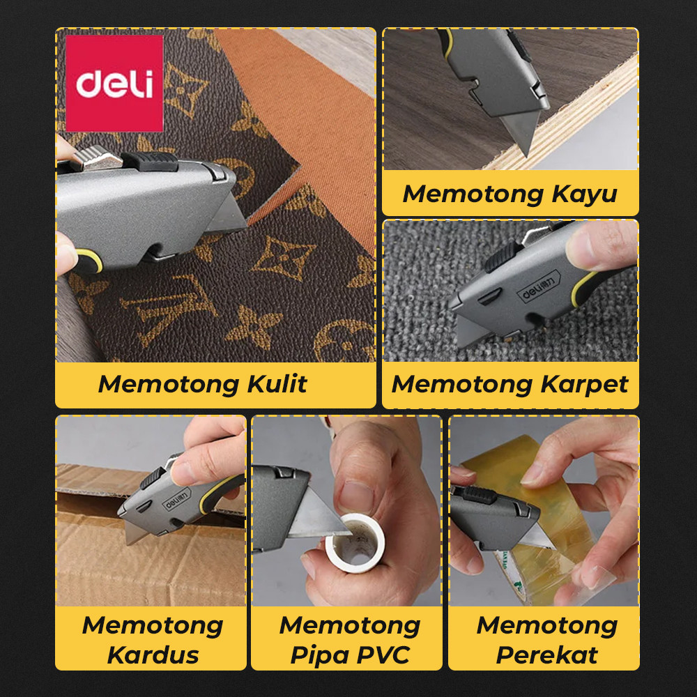 

[Grosir Budi] Deli Mata Pisau Cutter Knife Blade Alloy Steel SK4 19mm 10 PCS - DL-DP30