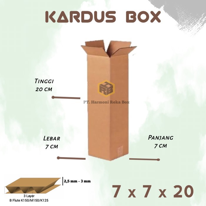 

Kardus/box packing kecil polos ukuran 7x7x20 cm