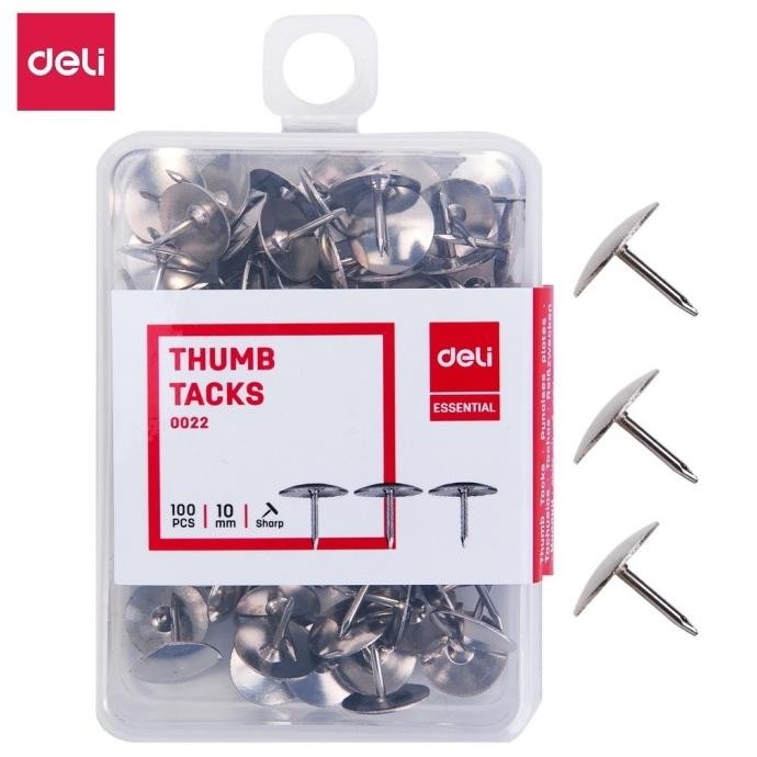 

Paku Payung / Thumb Tacks 10mm 100 Pcs Deli 2nd Edition
