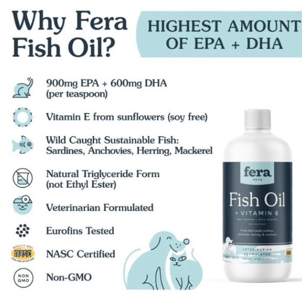 Fera Pet Organics Fish Oil EPA DHA Omega 3 Minyak Ikan Anjing Kucing