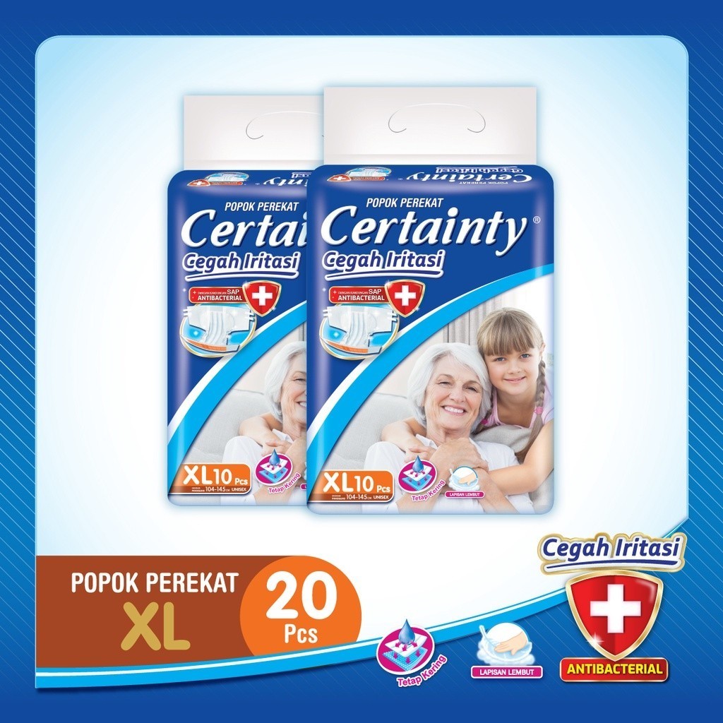 Certainty - XL 10 - Popok Perekat - 2 Packs