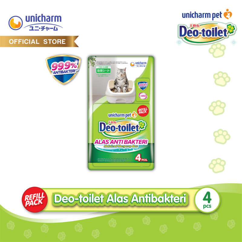 Unicharm Pet - Deo Toilet Alas Kucing Anti Bakteri 4 Pcs
