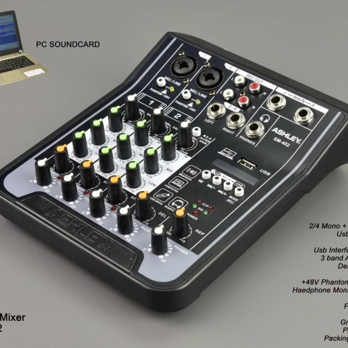 Terlaris Mixer karaoke 4 channel audio ASHLEY SM 402 mixer mini original SALE